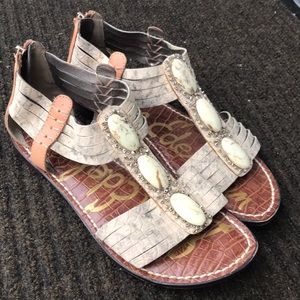 Sam Edelman Stone detailed python sandals